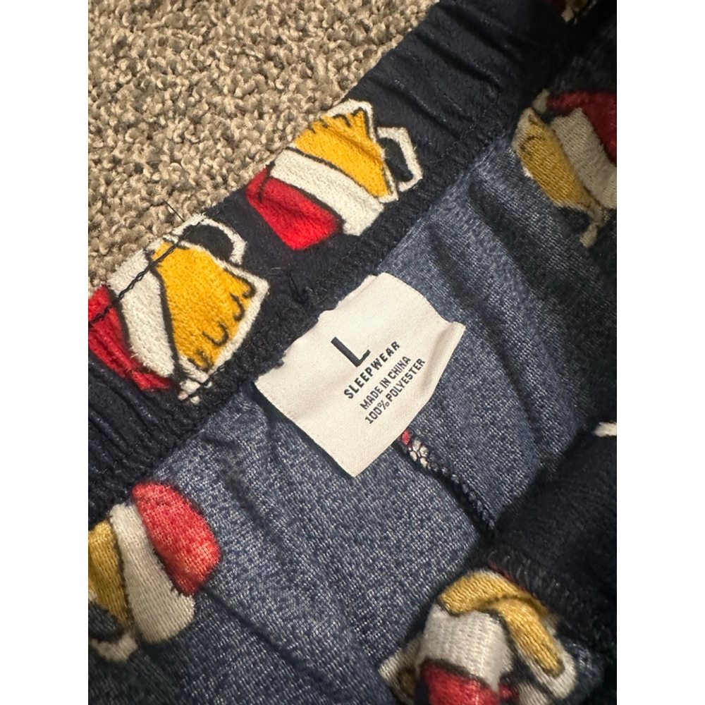 Men's Navy Yellow Beer Mug Christmas Pajama Pants Sleepwear - Picture 4 of 5